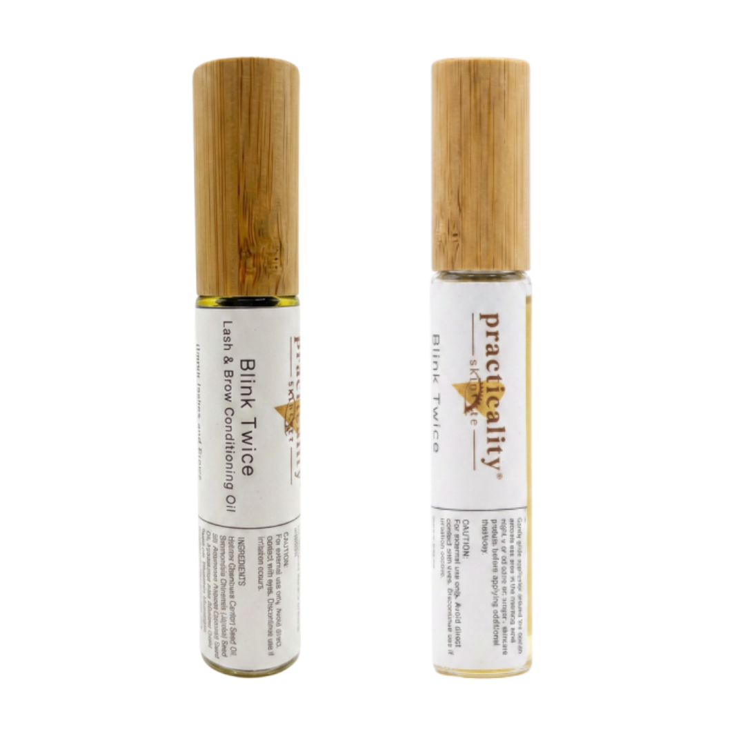 Blink Twice conditioning serum applicator and product packaging