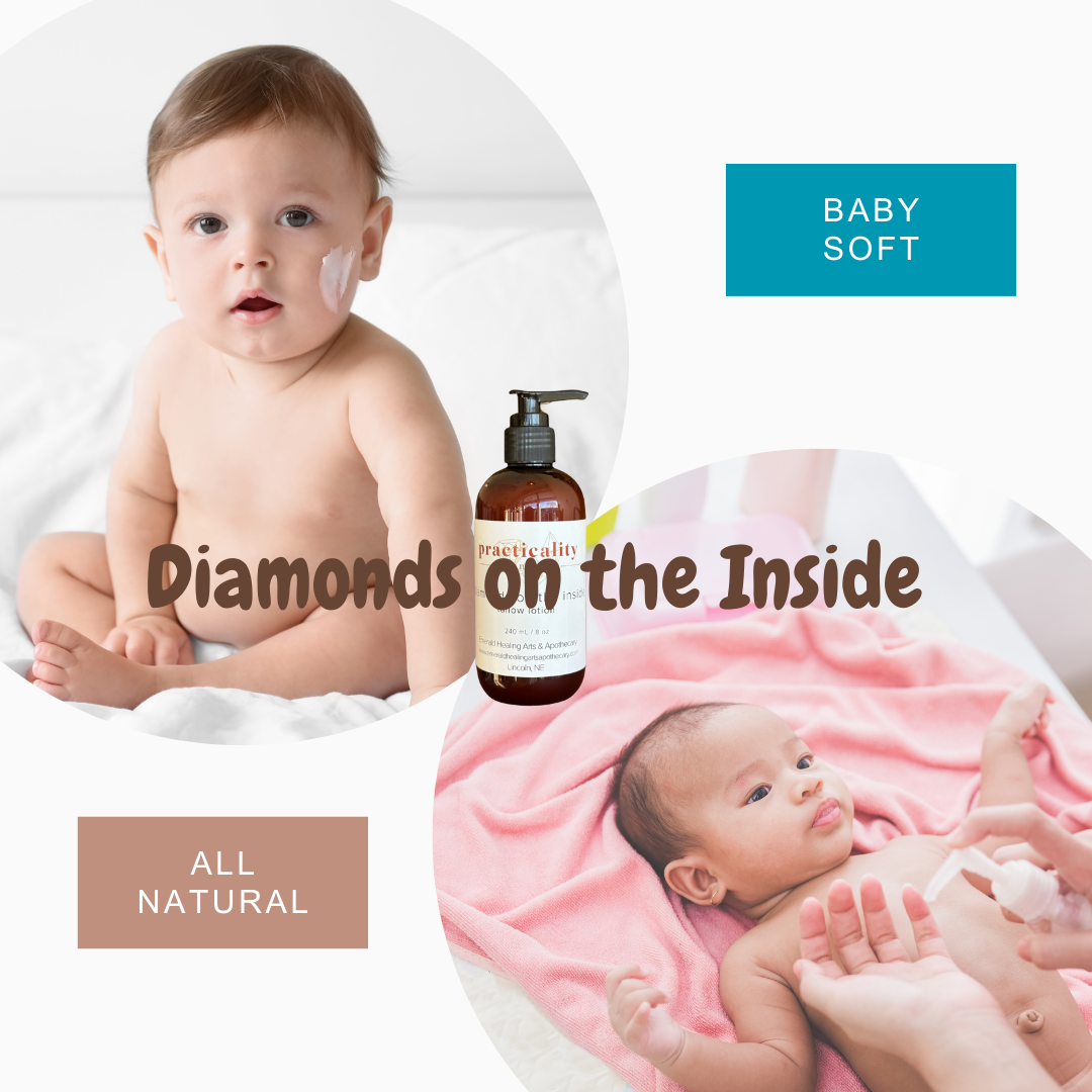 Diamonds on the Inside Tallow Lotion 8oz | Unscented, Grass-Fed, Chemical-Free | Perfect for Babies & Dry Skin
