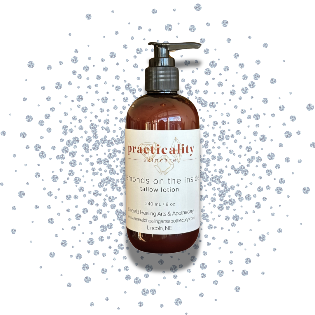 Diamonds on the Inside Tallow Lotion 2oz | Unscented, Grass-Fed, Chemical-Free | Perfect for Babies & Dry Skin