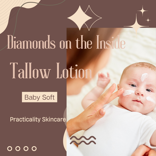 Diamonds on the Inside Tallow Lotion 2oz | Unscented, Grass-Fed, Chemical-Free | Perfect for Babies & Dry Skin