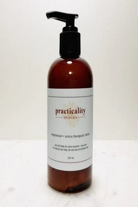 Magnesium and arnica body lotion in the 8 ounce size