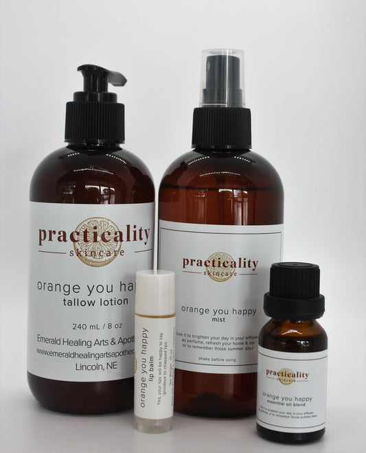 Orange You Happy tallow lotion product with citrus-inspired presentation